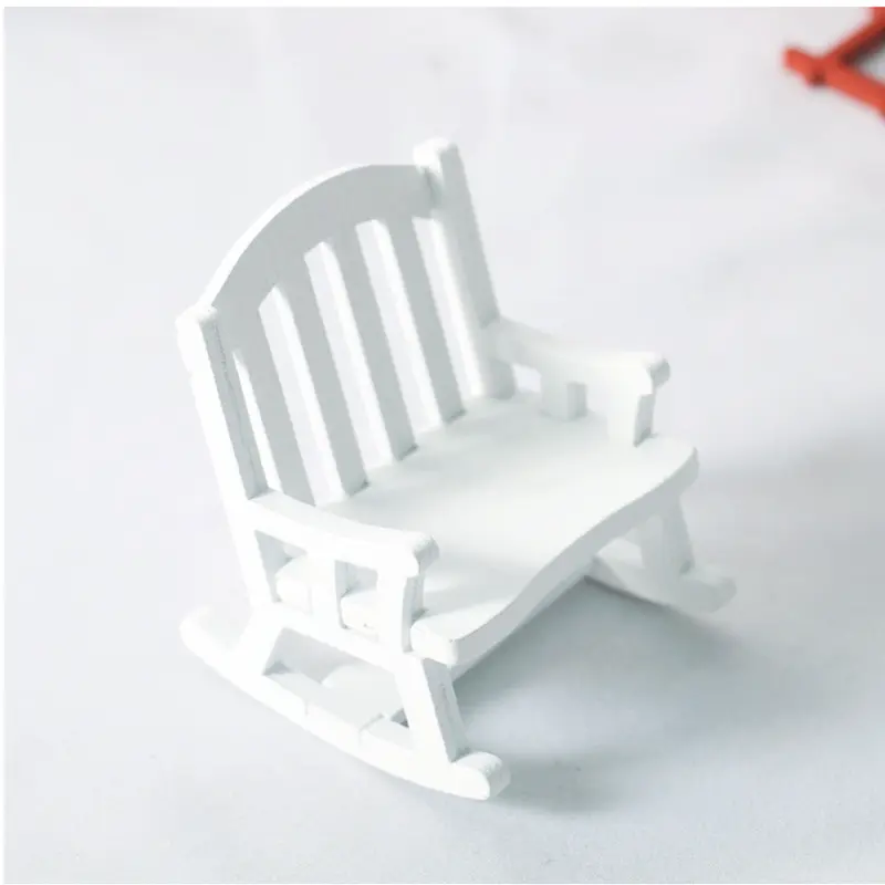 miniatur kursi goyang untuk rumah boneka, hiasan, art n craft, topper 3