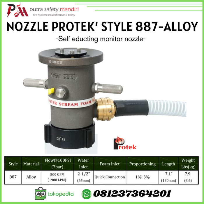 Gambar SELF EDUCTING MONITOR NOZZLE FOAM PROTEK 887 ALLOY PEMANCAR AIR dari Putra safety mandiri 2 Kota Administrasi Jakarta Utara Tokopedia