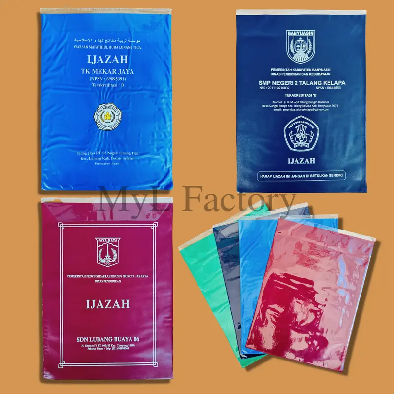Sampul Raport Ijazah, STTB & Sekolah Custom Sablon Bahan NAPA 0.15A 4