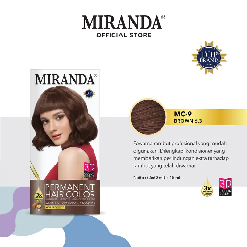 Miranda Hair Color Premium (Cat Rambut Permanen) 60ml 2