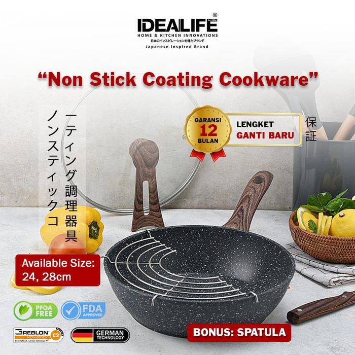 Gambar DEALIFE - Deep Frypan Cookware - Panci Penggorengan (24cm) IL-24DFP dari IDEALIFE ONLINE STORE Kota Administrasi Jakarta Utara Tokopedia