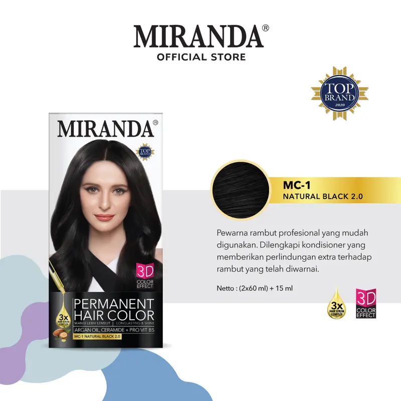 Miranda Hair Color Premium (Cat Rambut Permanen) 60ml 0