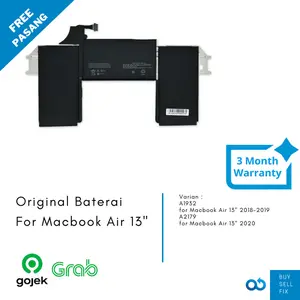 Original Battery Baterai Macbook Air 13" 2018 2019 2020 A1932 A2179
