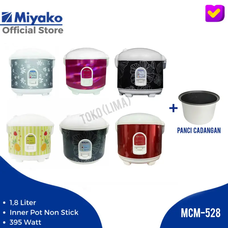 Magic Com Magicom Rice Cooker Warmer Plus 1.8 Liter MCM 528 Miyako 0