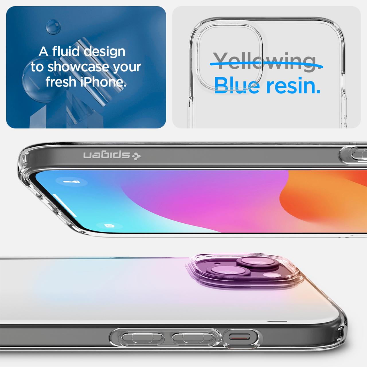 Spigen iPhone 15 Plus Case Liquid Crystal Glitter - Crystal Quartz ACS06648