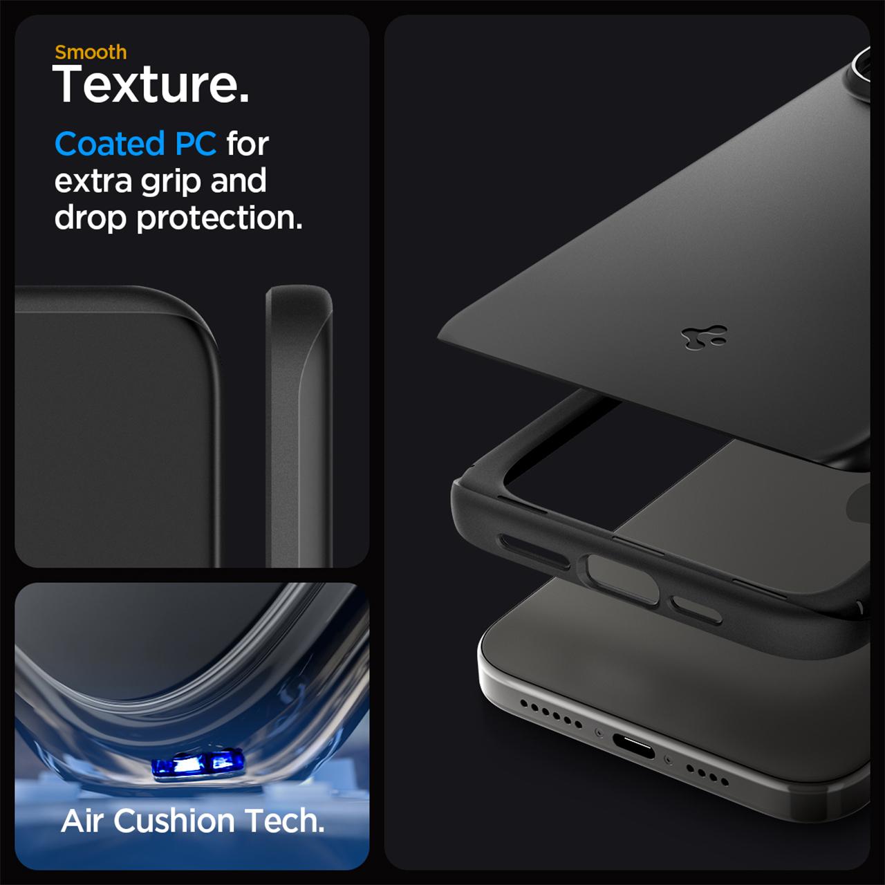 Spigen iPhone 15 Pro Max Case Thin Fit - Gunmetal ACS06545