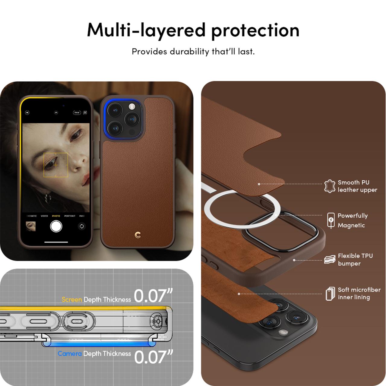 Case iPhone 15 Pro Max Plus Cyrill Kajuk MagSafe Leather Cover Casing