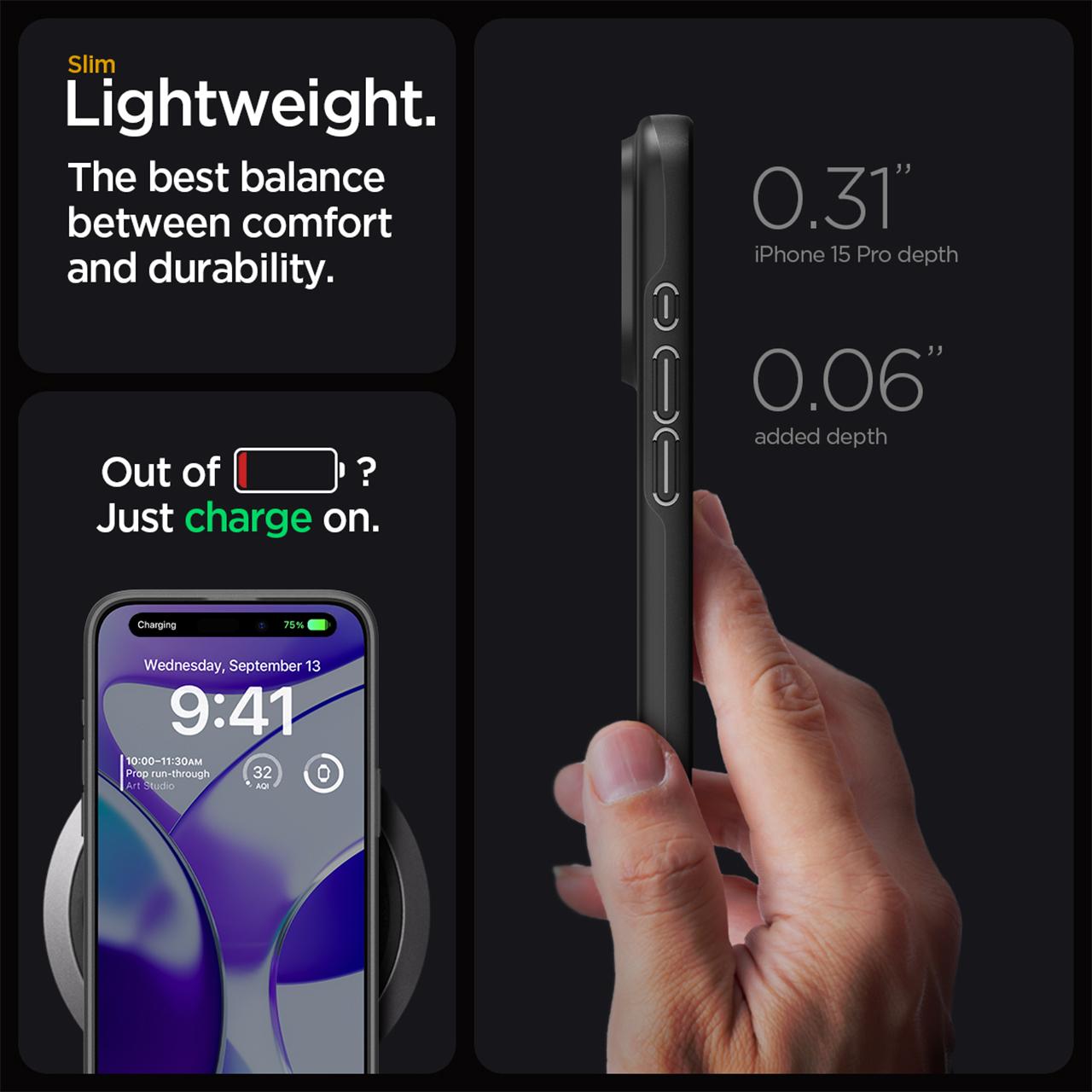 Spigen iPhone 15 Pro Max Case Thin Fit - Gunmetal ACS06545