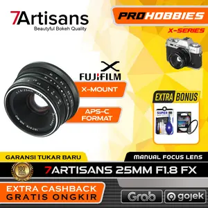 7Artisans 25mm F1.8 Lensa Fix for Fujifilm XA20 XA3 XT10 XT100 XT200