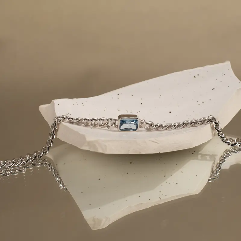 MDC x Gelangelicca - Kendra Aquamarine Bracelet - Hypoallergenic 3