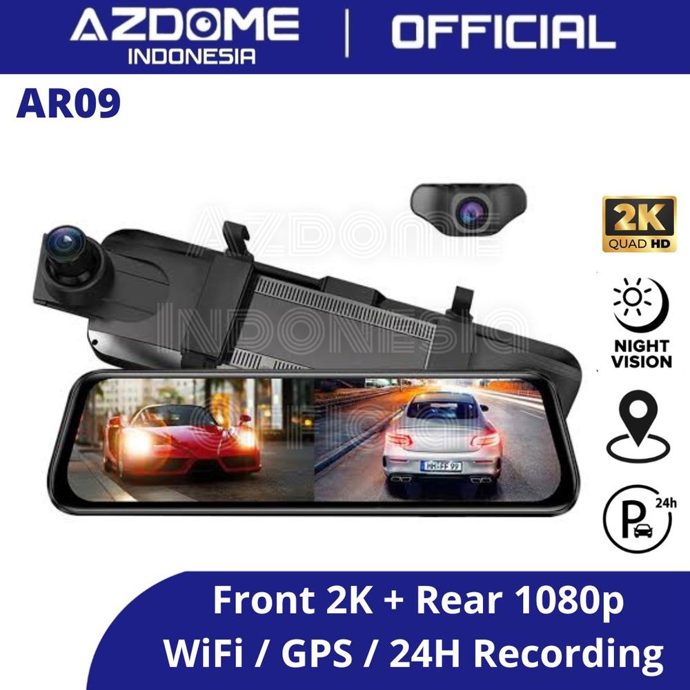 Azdome AR09 Mirror Dashcam Wi-Fi GPS DVR Kamera Parkir Mobil - AR09, Tanpa Memory