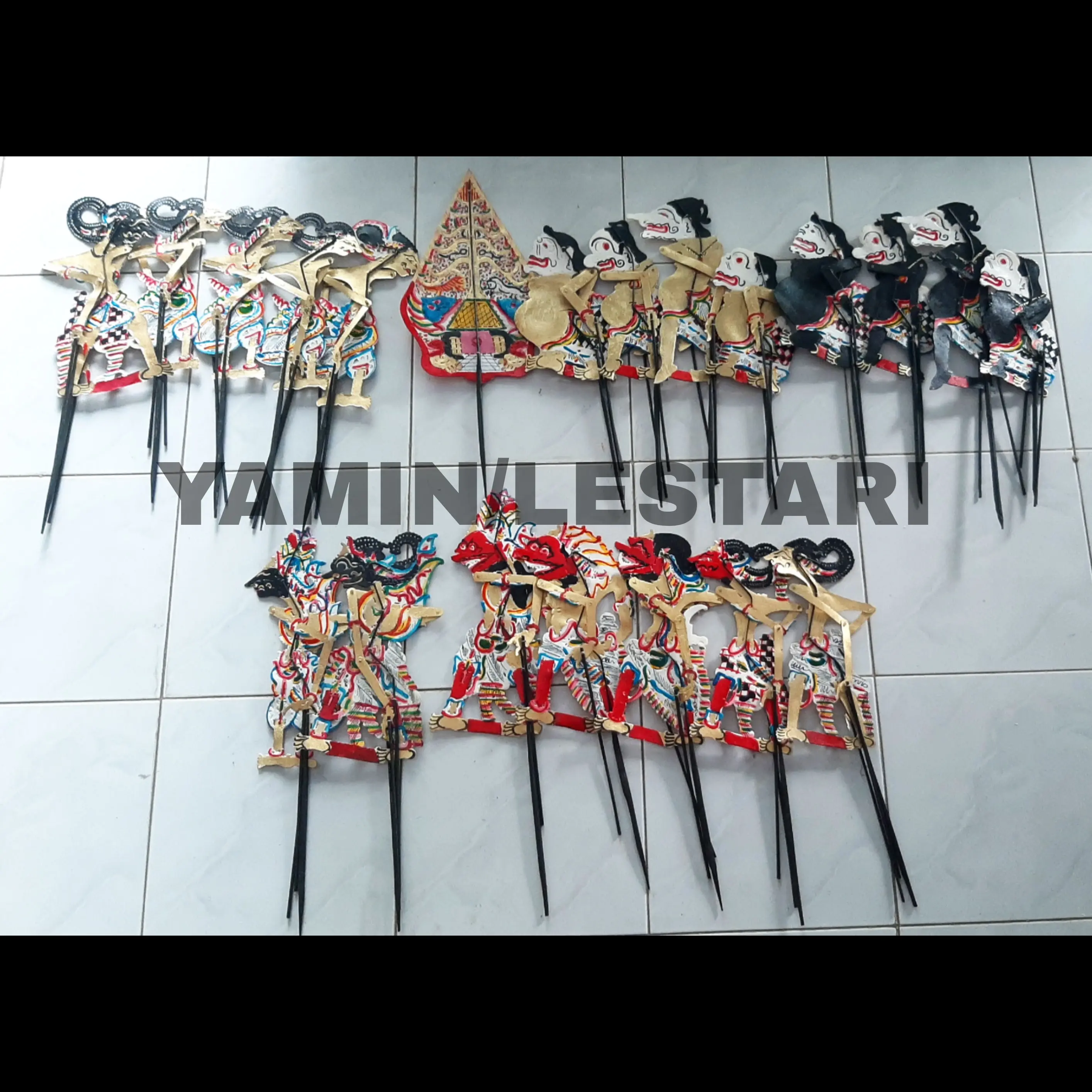 Yamin/Lestari Wayang Kidangan Kasar Ukuran Sedang 32x20 cm, Pilihan Karakter Pandawa Lima & Punokawan, Dekorasi Souvenir hadiah