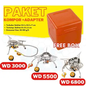 Kompor Lipat / kompor mini camping / kompor ultralight 3000W + adaptor Portable