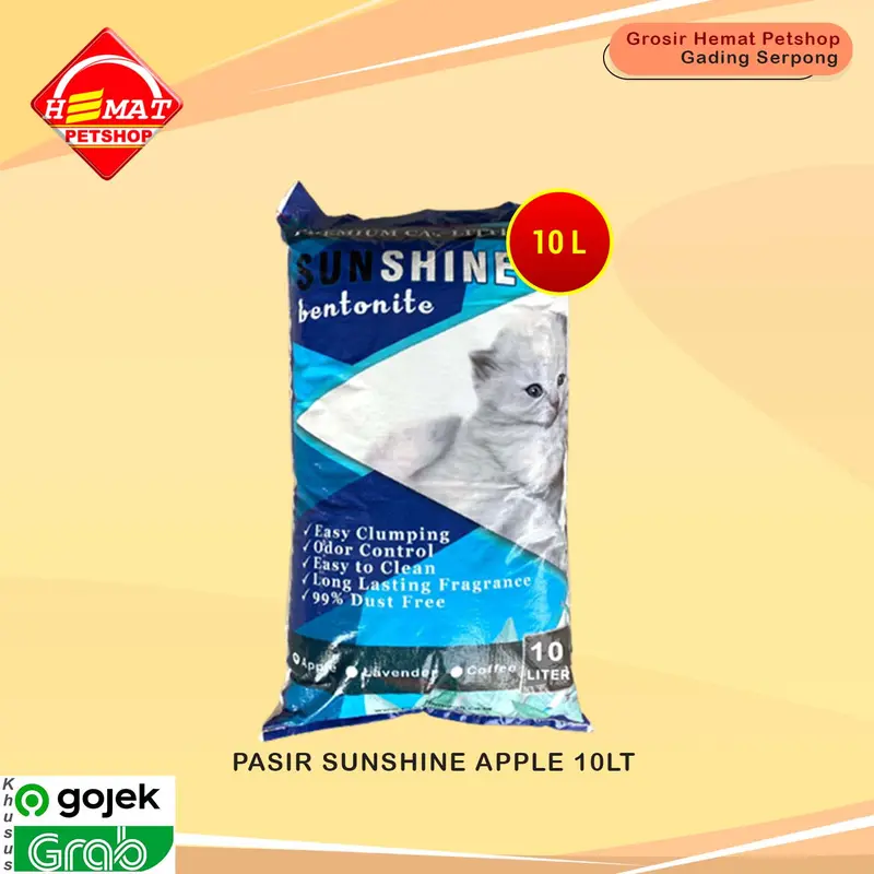 GOSEND Pasir Kucing Gumpal Wangi Clumping Sunshine Bentonite 10 Liter 0