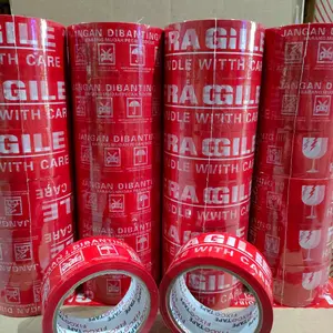 LAKBAN FRAGILE MERAH SUPER MURAH PROMO!! 50Yrd , (satuan)