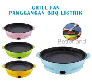 Grill Pan BBQ Wajan Panggangan Listrik Anti Lengket 22 CM Berkualitas