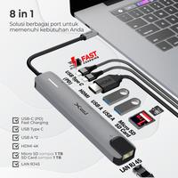 Gambar PX Hub Adapter Converter 8 in 1 Type C 4K USB 3.1 HDMI UCH08 100Mbps dari Multifungsi Online Kota Administrasi Jakarta Pusat 3 Tokopedia