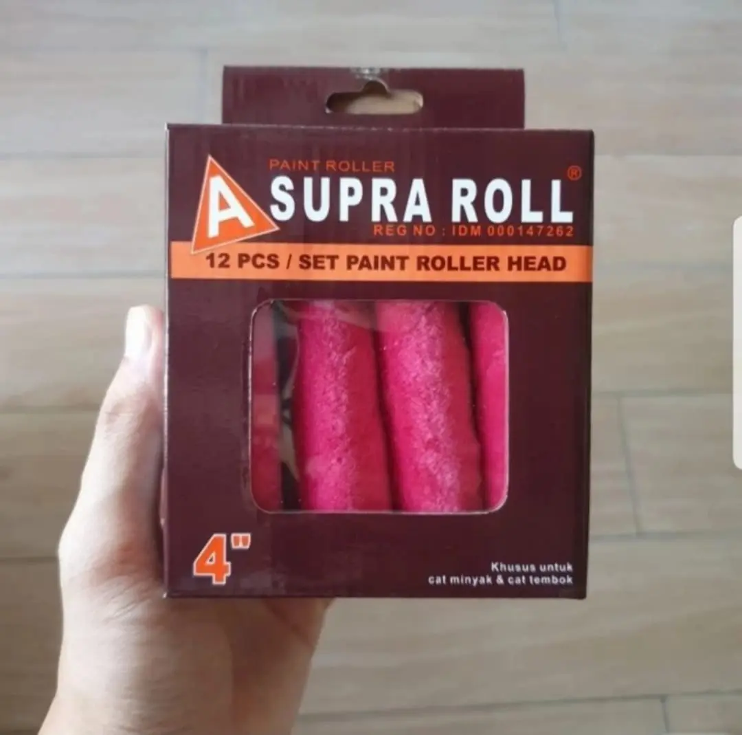 ISI BULU ROLL KAPAL MERAH 4INCH SUPRA REFILL ROLLER CAT TEMBOK/MINYAK