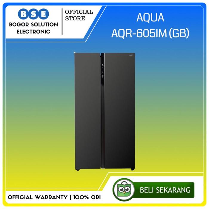 Gambar Kulkas Side by Side 542 Liter Aqua AQR-605IM (GB)  Aqua AQR605IM GB dari Bogor Solution Electronic Kota Bogor Tokopedia