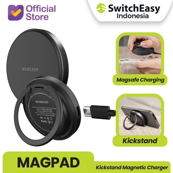 Gambar MagEasy MagPad Holder Stand Magnetic Wireless Charger Magsafe dari SwitchEasy Official Kota Administrasi Jakarta Barat Tokopedia