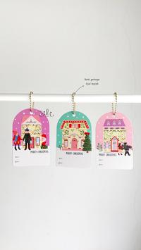 Gambar (HTXMAS050) tag ucapan natal / christmas SNOW HOUSE  (ADA LOBANG) dari i am CiLi Kota Tangerang 3 Tokopedia