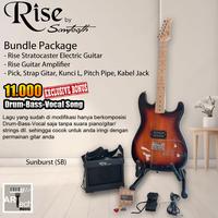 Gambar Gitar Elektrik Rise Stratocaster by Sawtooth Complete Set ORIGINAL - Sunburst (SB) dari Artech Music Kota Bekasi 1 Tokopedia