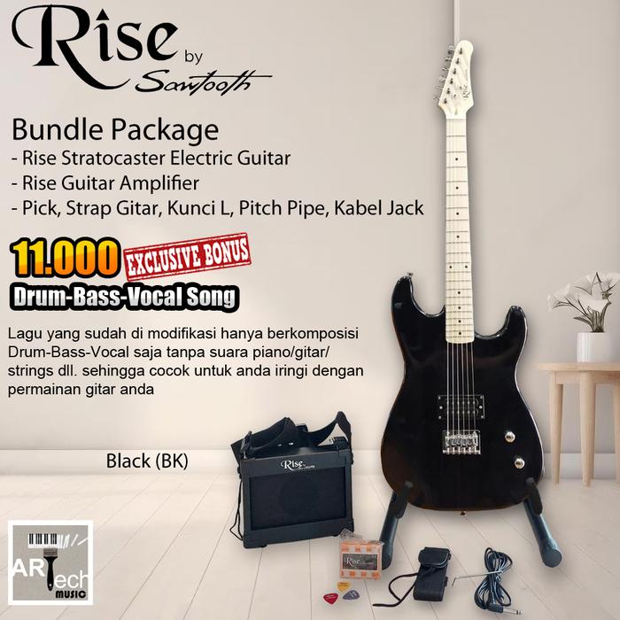 Gambar Gitar Elektrik Rise Stratocaster by Sawtooth Complete Set ORIGINAL - Sunburst (SB) dari Artech Music Kota Bekasi 4 Tokopedia