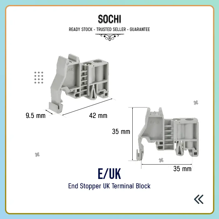 E/UK & KLM-A End Stopper & Marker Clip UK terminal Block 3