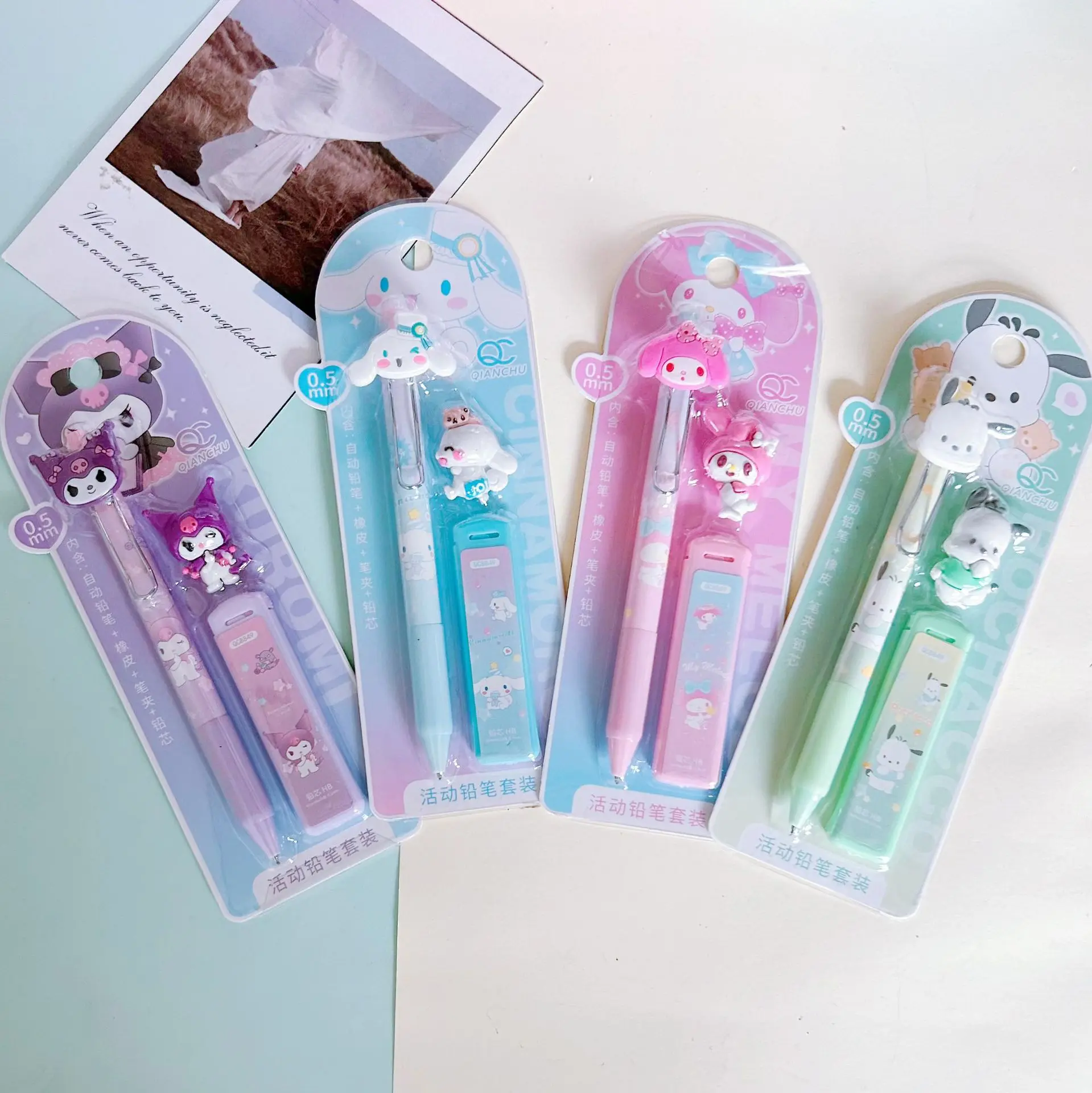 Kids Pensil Mekanik 0.5 My melody Kuromi Cinnamoroll hello kitty Anak free isi