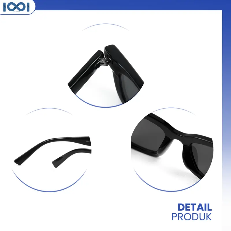 Kacamata Hitam Sunglasses AntiUV400 Frame Kotak Pria Wanita - IOOI 851 2