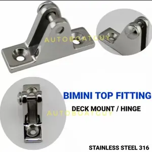 bimini top fitting deck mount hinge stainless steel