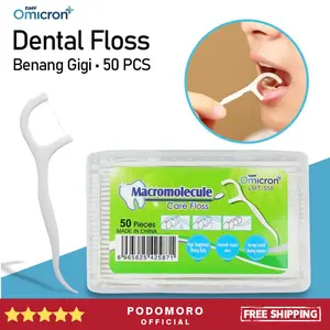 Taff Omicron Dental Floss Benang Gigi Profesional 50 PCS LMT-558 Taffomicron Benang Gigi Pembersih Jigong Food Grade Material Mudah Digunakan untuk Membersihkan Gigi dan Gusi - Mulut