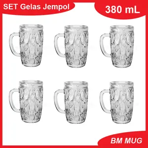 1 SET ISI 6 GELAS CENDOL / GELAS ES KELAPA / GELAS MUG / GELAS KACA /