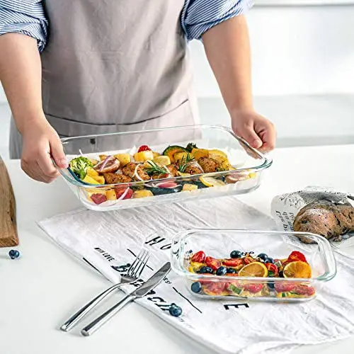 Serving Dish Segi Saji Makanan Kaca Borosilicate Loyang Square Baking Tray