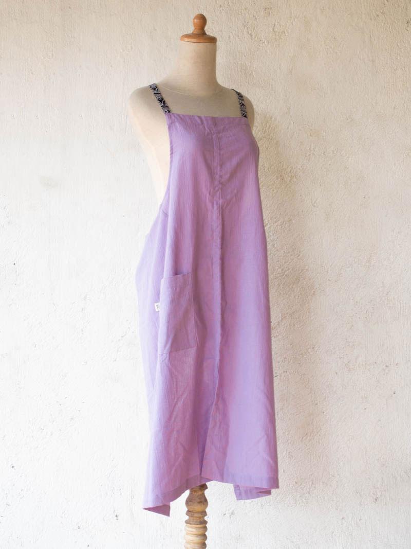 Linen apron masak (Lavender) 3
