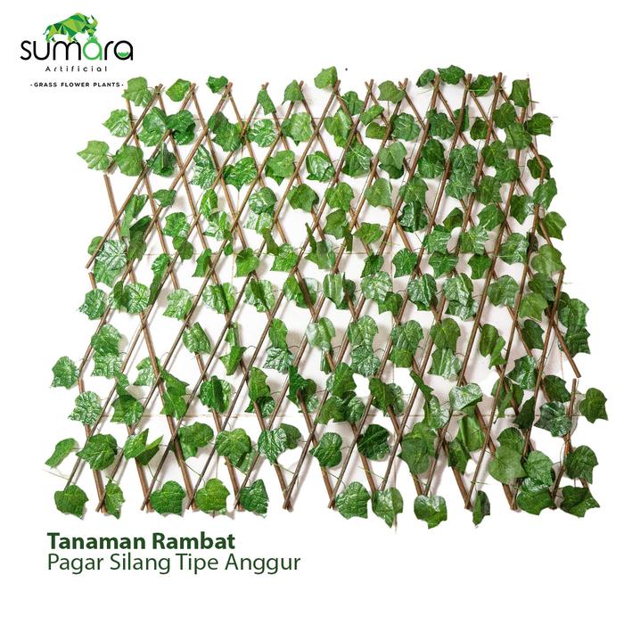 Gambar Pagar Silang Daun plastik type Anggur Tanaman sintetis ini sangat cocok untuk dekorasi hiasan pagar dari Toko Rumput Sumara Kota Administrasi Jakarta Barat Tokopedia