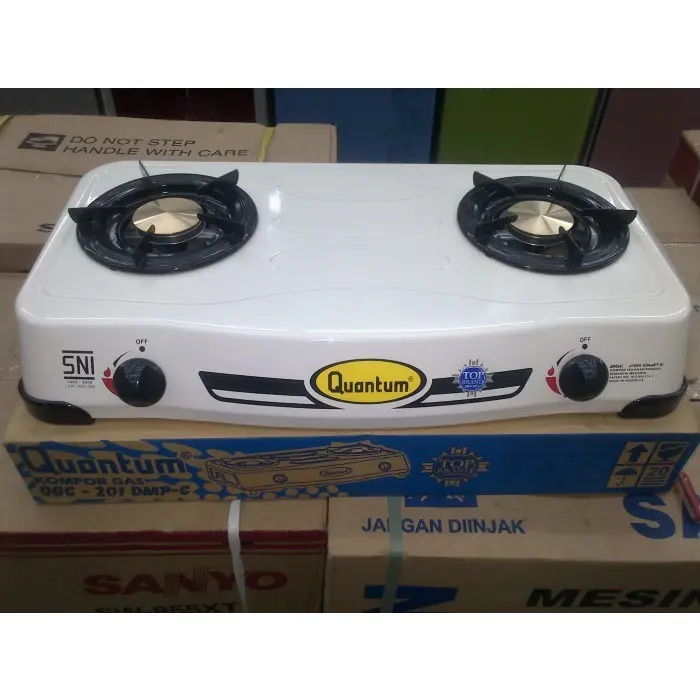 QUANTUM QGC-201 DMPC Kompor Gas 2 Tungku PAKET SELANG GAS HEMAT 4