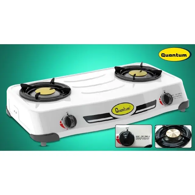 QUANTUM QGC-201 DMPC Kompor Gas 2 Tungku PAKET SELANG GAS HEMAT 1