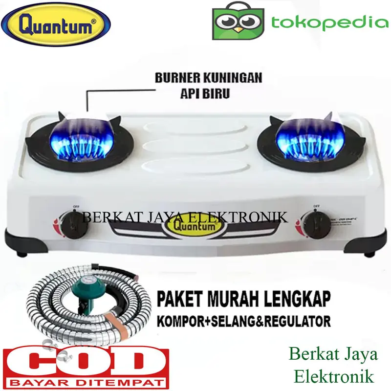 QUANTUM QGC-201 DMPC Kompor Gas 2 Tungku PAKET SELANG GAS HEMAT 0
