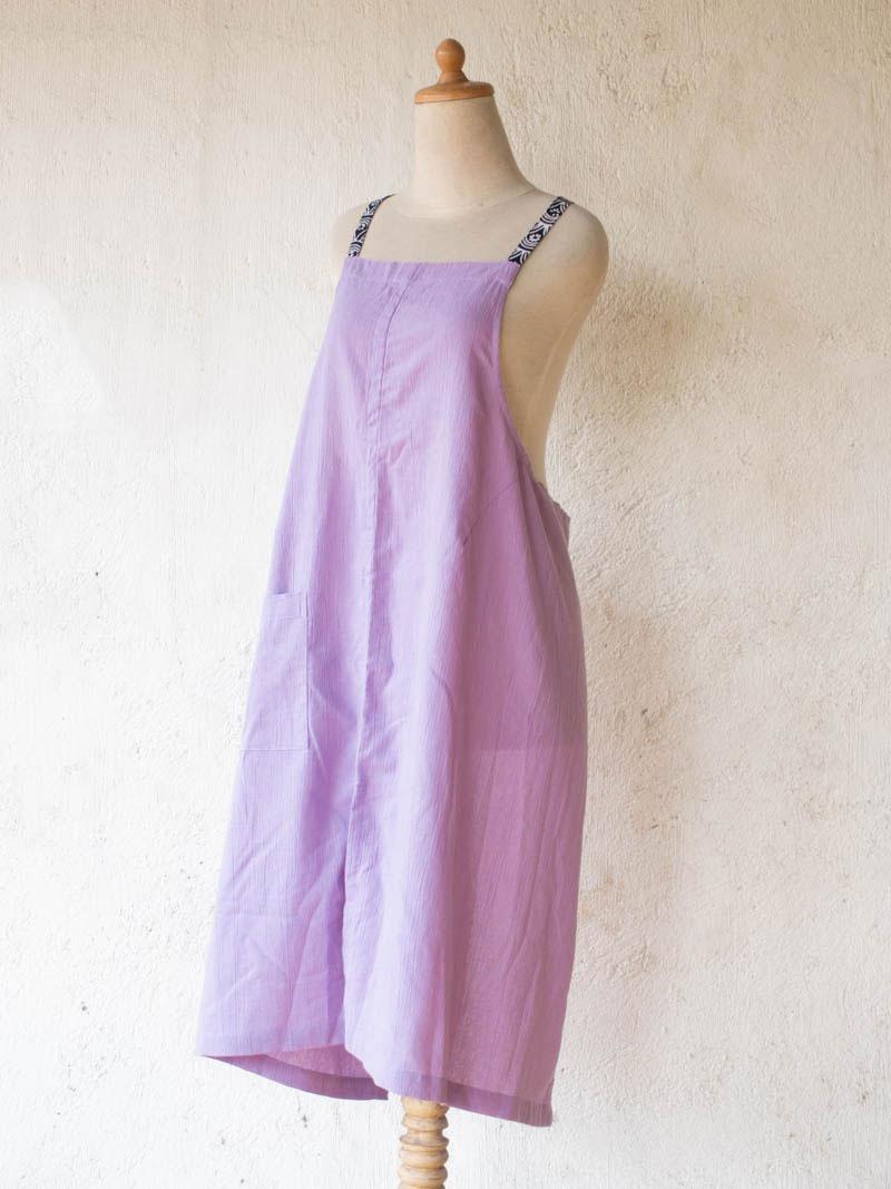 Linen apron masak (Lavender) 2