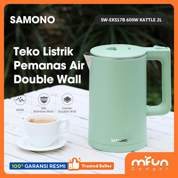Gambar SAMONO Electric Kettle Teko Listrik Pemanas Air 2Liter SW-EKS17B dari MiFun Living Kota Denpasar Tokopedia