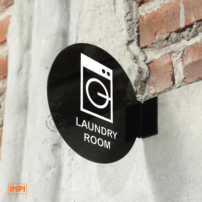 Gambar Sign Laundry Akrilik Pop Up + Sticker Putih - INPI HOUSE dari INPI HOUSE Official Kota Bandung Tokopedia