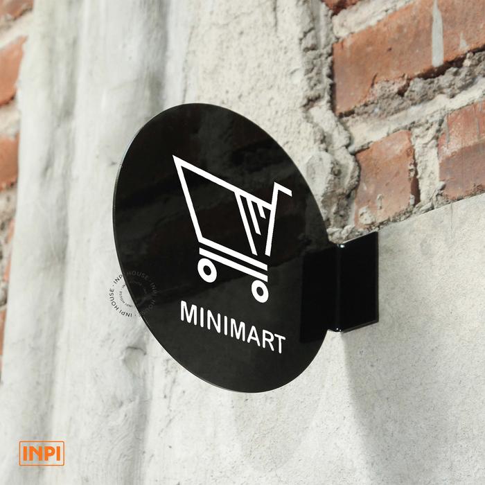 Gambar Sign Minimart Pop Up Akrilik Hitam + Sticker - INPI HOUSE dari INPI HOUSE Official Kota Bandung Tokopedia