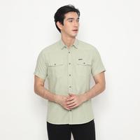 Gambar FR James Kemeja Basic Oxford Double Pocket Lengan Pendek Pria - Light Olive, XXL dari FR James Official Store Kab. Pekalongan 1 Tokopedia