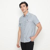 Gambar FR James Kemeja Basic Oxford Double Pocket Lengan Pendek Pria - Light Olive, XXL dari FR James Official Store Kab. Pekalongan 3 Tokopedia