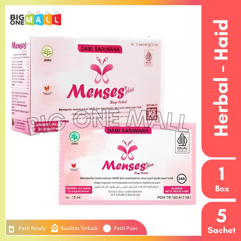 Obat Herbal Menses Cair Box Isi 5 Sachet 15 ml, Pereda Nyeri Haid Mens