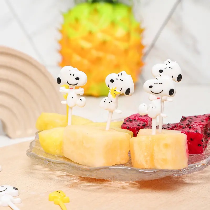 Set Garpu Buah / Foodpick / Bento Snack Mini Motif Kartun Hewan Kaktus 3