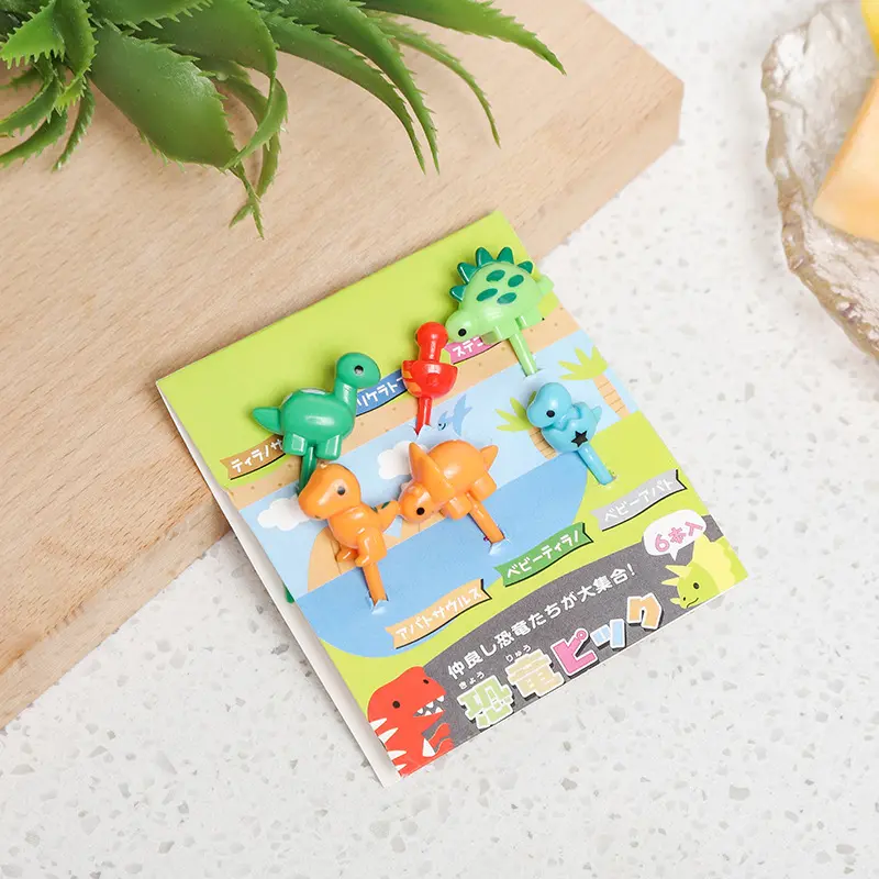 Set Garpu Buah / Foodpick / Bento Snack Mini Motif Kartun Hewan Kaktus 2