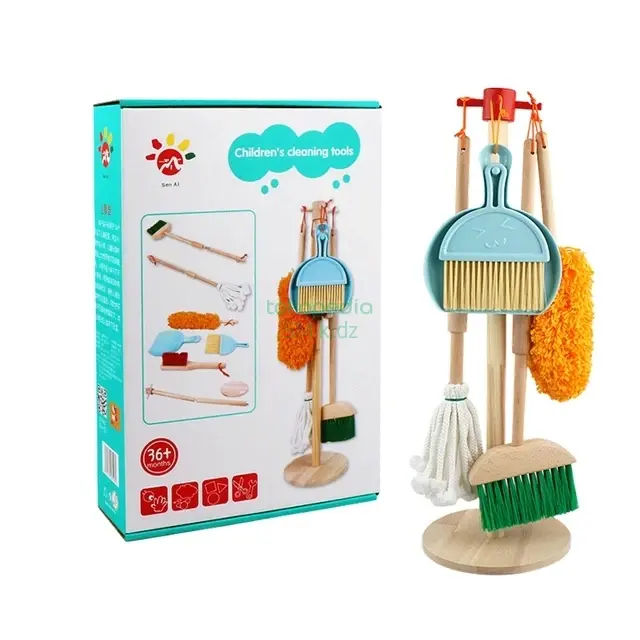wooden toy cleaning set/mainan alat kebersihan anak 0
