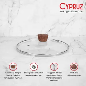 Tutup Kaca Wajan Tutup Kaca Penggorengan Tutup Kaca Panci 16cm Cypruz